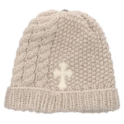 Chrome Hearts Cashmere Cross Beanie Beige Size ONE SIZE