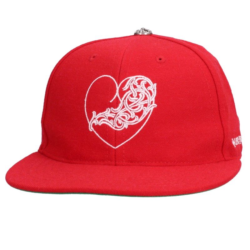Chrome Hearts CH HAT Heart Logo Cap Red Size 7.625