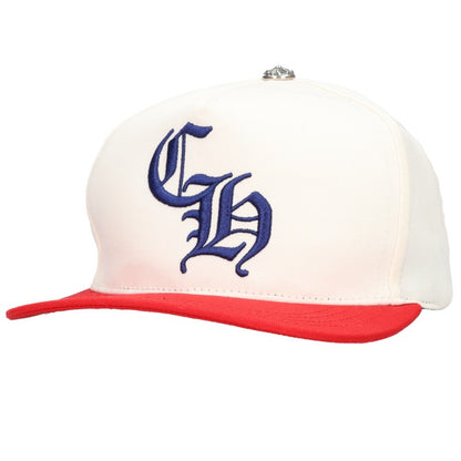 Chrome Hearts CH HAT Embroidered Cap White/Red Size ONE