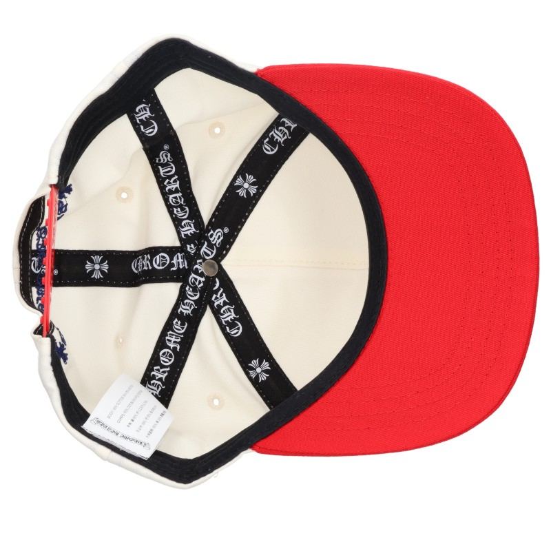 Chrome Hearts CH HAT Embroidered Cap White/Red Size ONE