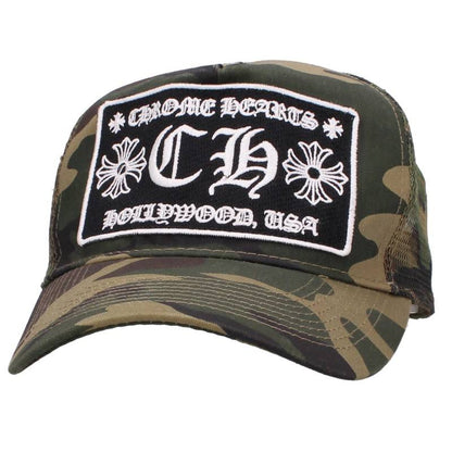 Chrome Hearts CH Patch Camo Mesh Trucker Cap Size ONE SIZE