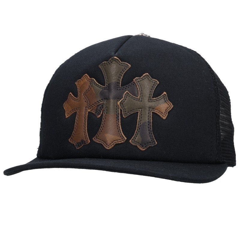 Chrome Hearts 3 Cemetery Leather Patch Trucker Cap Size ONE