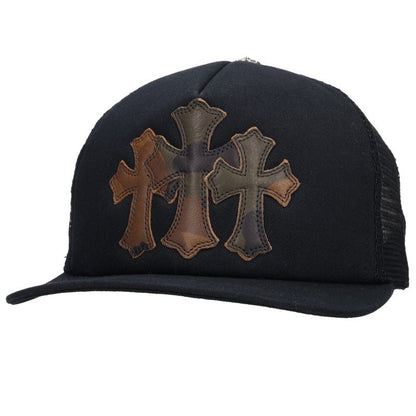 Chrome Hearts 3 Cemetery Leather Patch Trucker Cap Size ONE