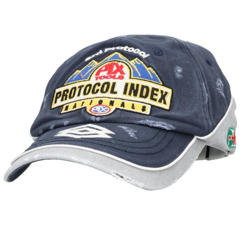 Protocol Index Racing Cap Damaged Logo Hat Size ONE SIZE