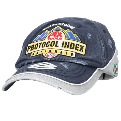 Protocol Index Racing Cap Damaged Logo Hat Size ONE SIZE
