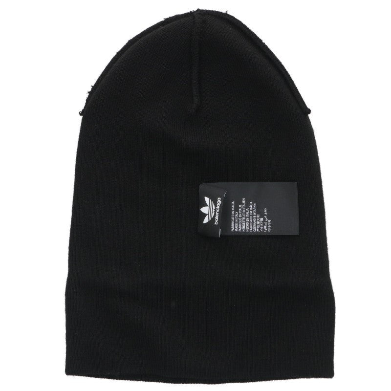 BALENCIAGA x adidas Logo Embroidered Beanie Black Size 2