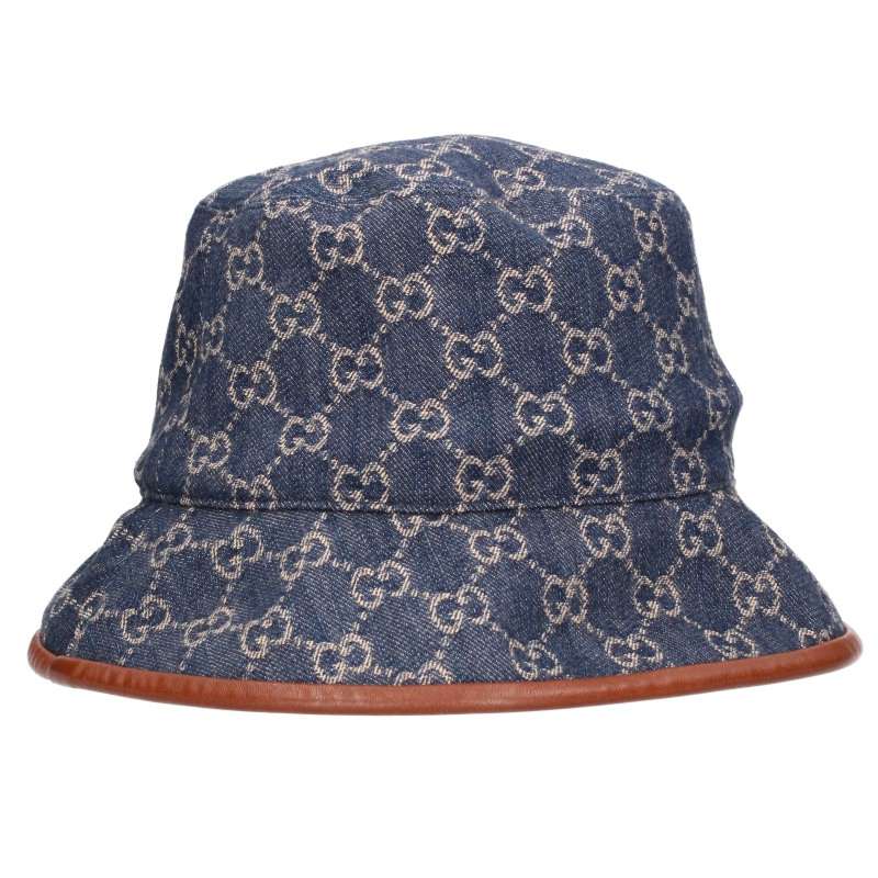 GUCCI 576371 GG Jacquard Denim Bucket Hat Size L