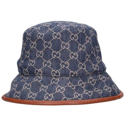 GUCCI 576371 GG Jacquard Denim Bucket Hat Size L