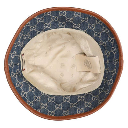 GUCCI 576371 GG Jacquard Denim Bucket Hat Size L