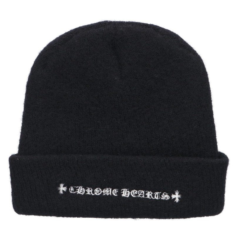 Chrome Hearts Black Wool CH Plus Beanie Size ONE SIZE