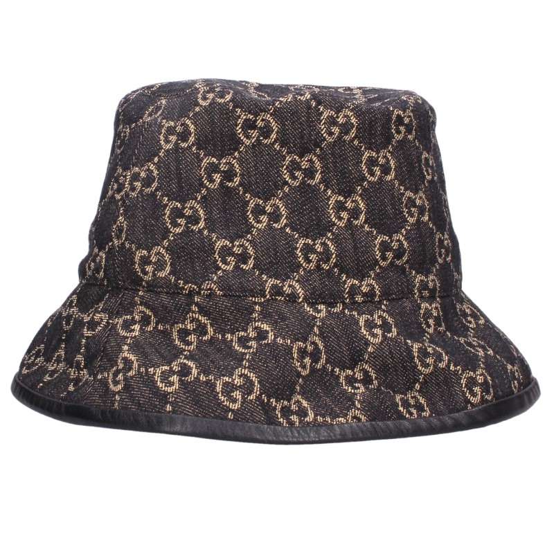 GUCCI GG Monogram Canvas Bucket Hat Black Size L