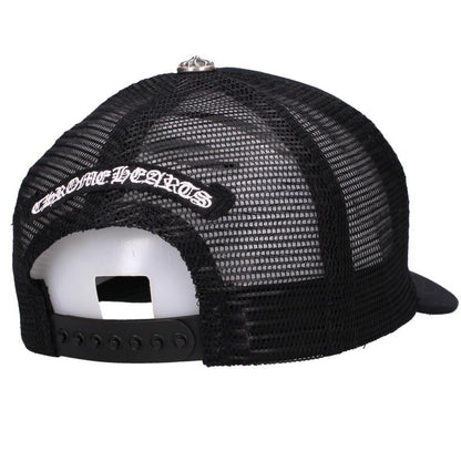 Chrome Hearts Black Khaki Leather Patch Trucker Cap Size ONE