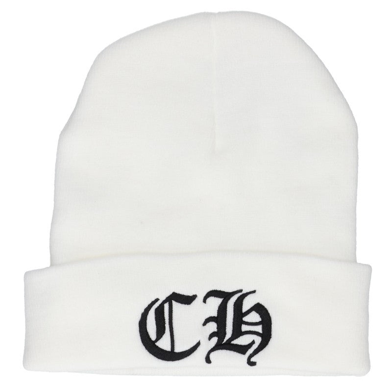 Chrome Hearts White Acrylic Embroidered Beanie Size ONE SIZE
