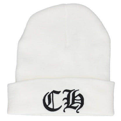 Chrome Hearts White Acrylic Embroidered Beanie Size ONE SIZE