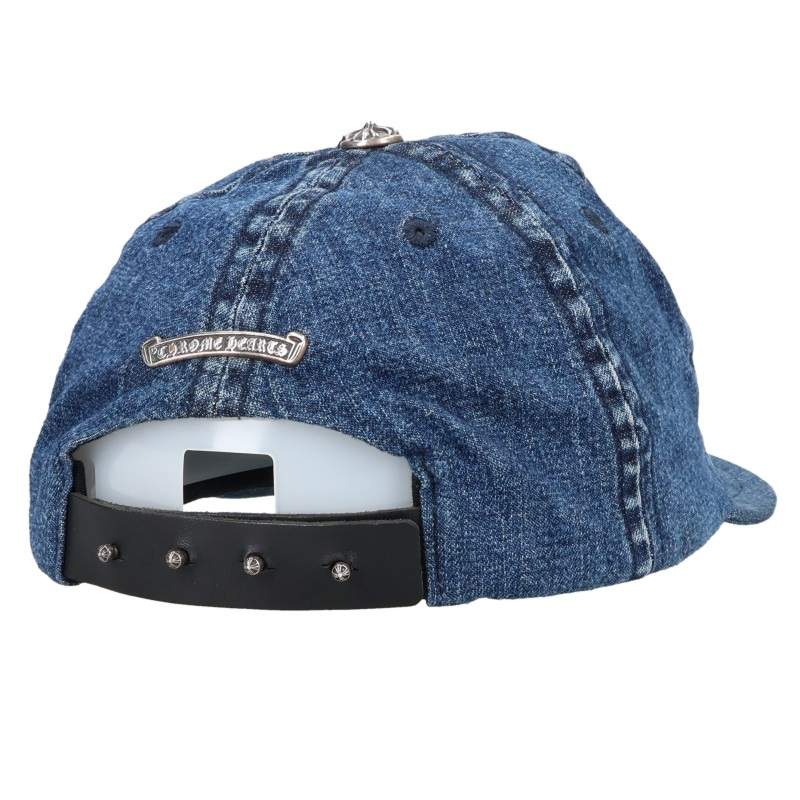Chrome Hearts Indigo Silver Vine Dagger Denim Trucker Cap