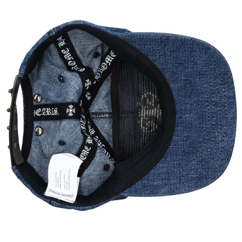 Chrome Hearts Indigo Silver Vine Dagger Denim Trucker Cap