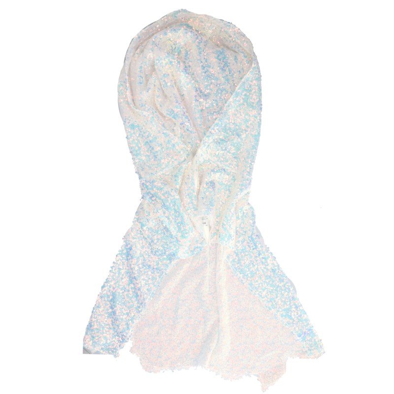 MASU Ragged Sequins Mini Cape Polyester White