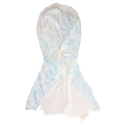 MASU Ragged Sequins Mini Cape Polyester White