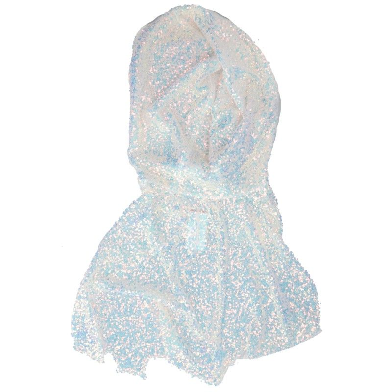 MASU Ragged Sequins Mini Cape Polyester White