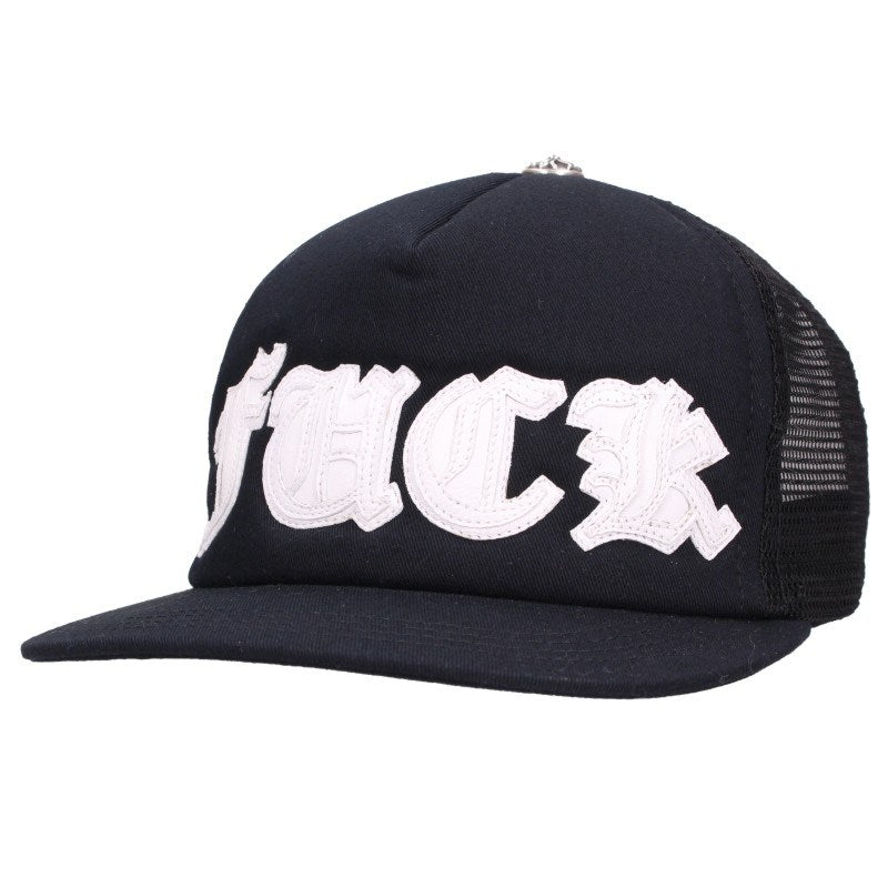 Chrome Hearts FUCK Leather Patch Cap Black Size ONE SIZE