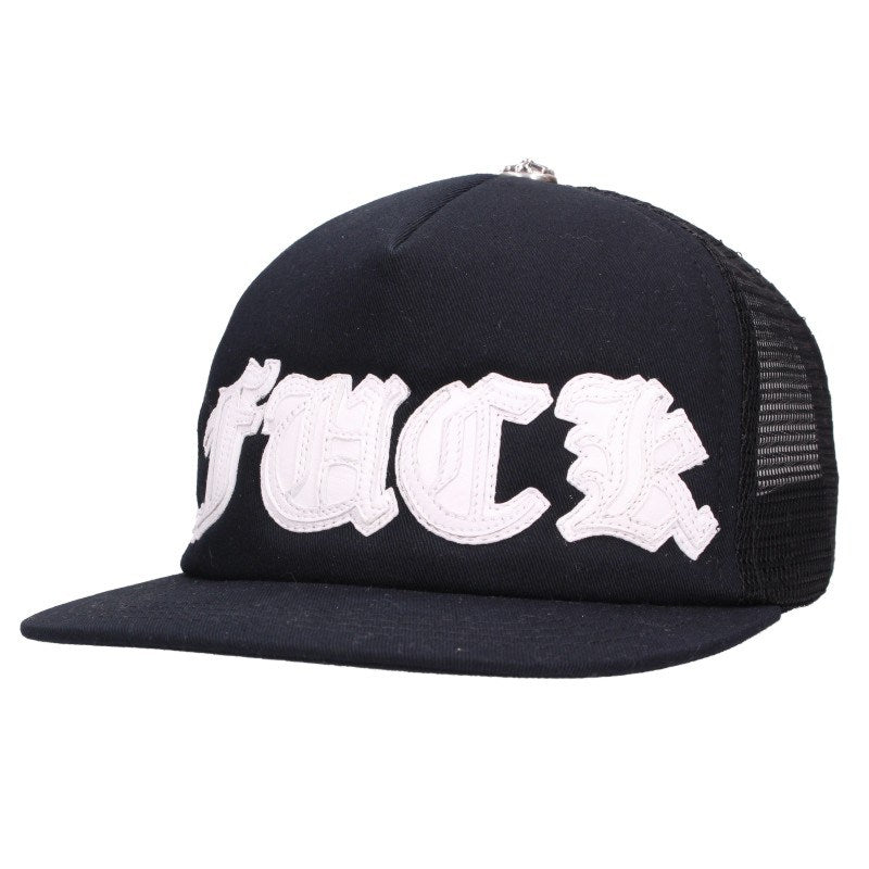 Chrome Hearts FUCK Leather Patch Cap Black Size ONE Multi