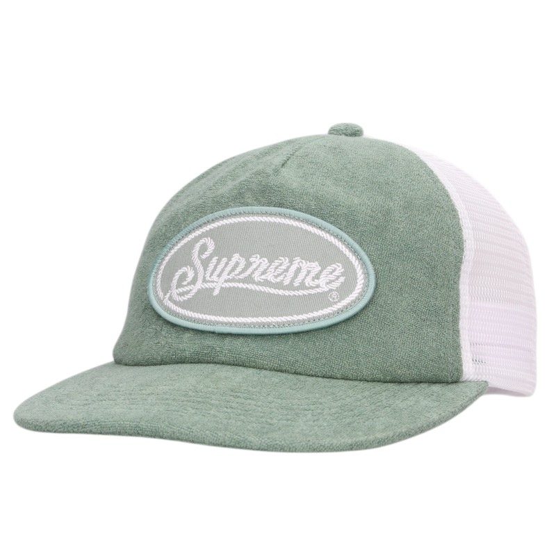 SUPREME 24SS Green Terry Mesh 5-Panel Cap Size ONE SIZE
