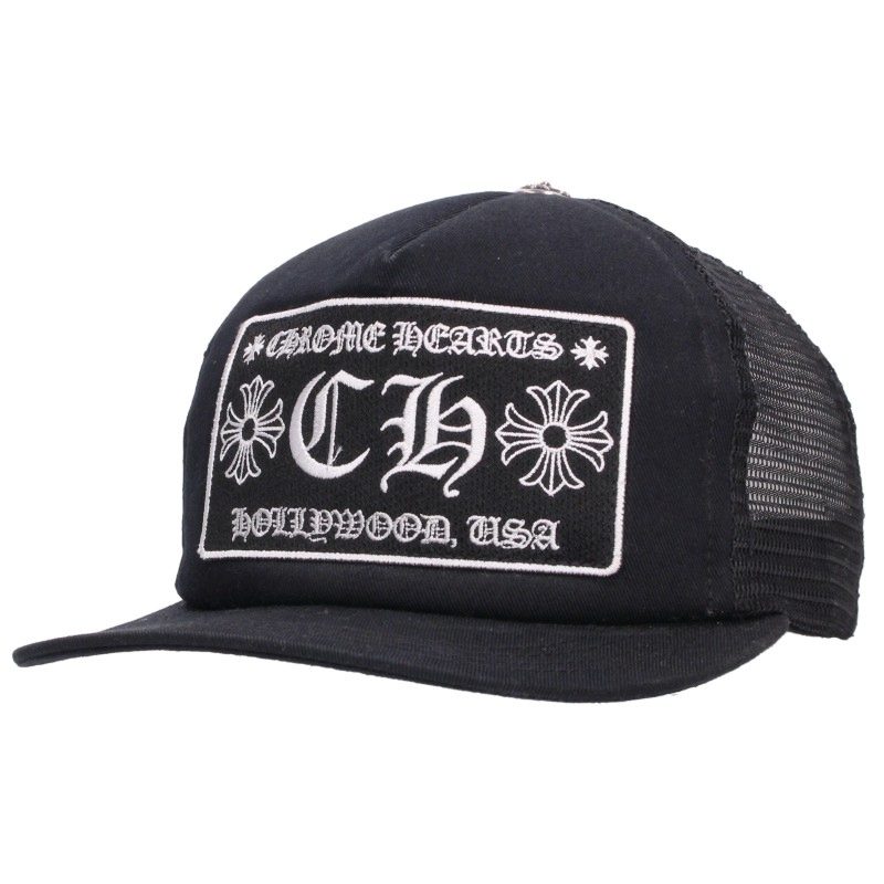 Chrome Hearts TRUCKER CAP CH Patch Hat Black/Silver Size OS