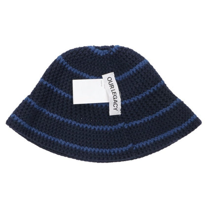 OUR LEGACY 24SS TOM TOM HAT Cotton Border Hat Navy Knit Size S