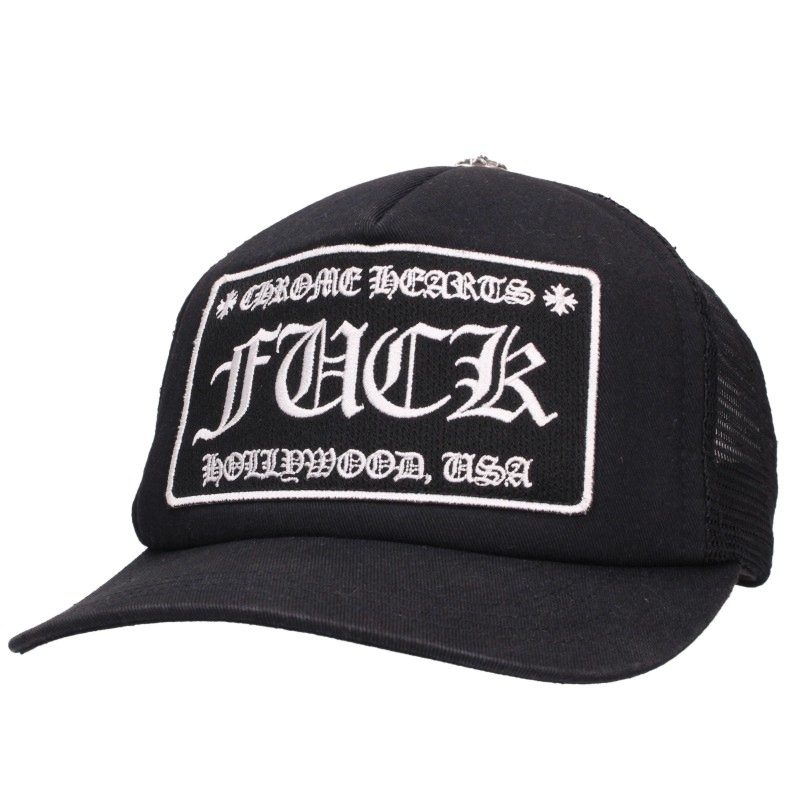 Chrome Hearts TRUCKER CAP Hat Black/Silver Size ONE SIZE