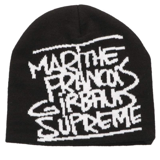 SUPREME M+FG Front Logo Beanie Black/White Size ONE SIZE