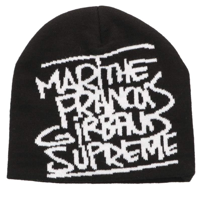 SUPREME M+FG Front Logo Beanie Black/White Size ONE SIZE