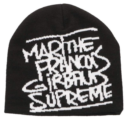 SUPREME M+FG Front Logo Beanie Black/White Size ONE SIZE