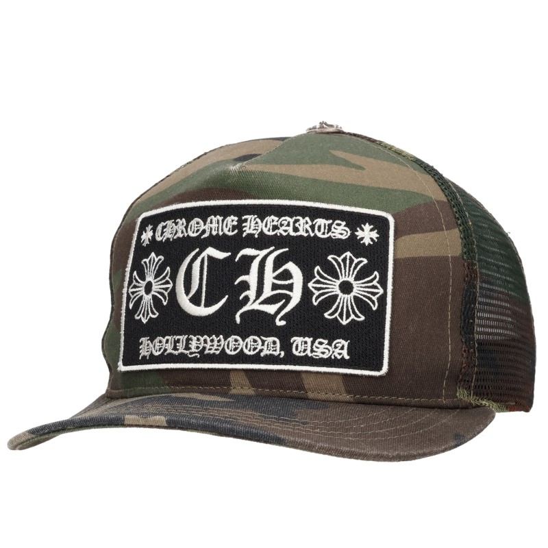 Chrome Hearts Camo CH Patch Crossball Trucker Cap Size ONE