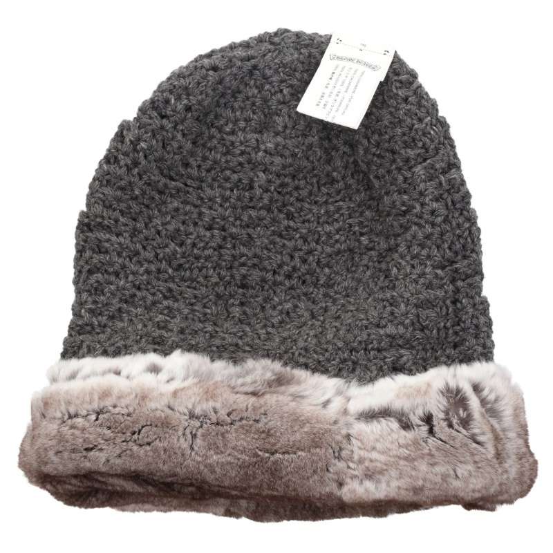 Chrome Hearts Cross Ball Rabbit Fur Cashmere Beanie Size ONE