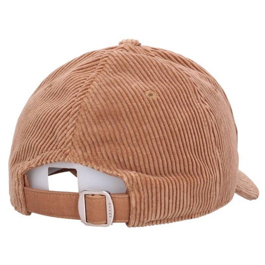 GUCCI Brown Embroidered Velvet Baseball Cap Size XL