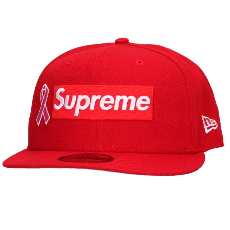 New Era x SUPREME Breast Cancer Awareness Box Logo Cap Red Size 7.75
