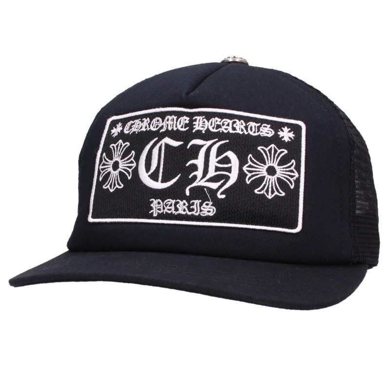 Chrome Hearts Black/Silver Paris Trucker Hat Size ONE
