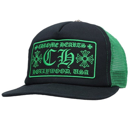 Chrome Hearts Black/Green CH Patch Trucker Hat Size ONE