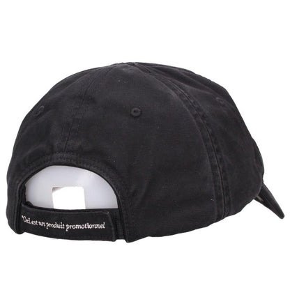 BALENCIAGA Logo Embroidered Cotton Cap Black Size L