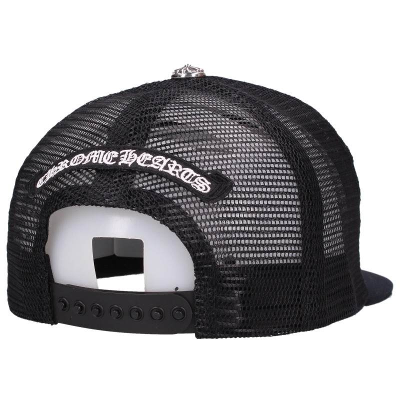 Chrome Hearts 3 Cemetery Leather Patch Mesh Hat Black/Red