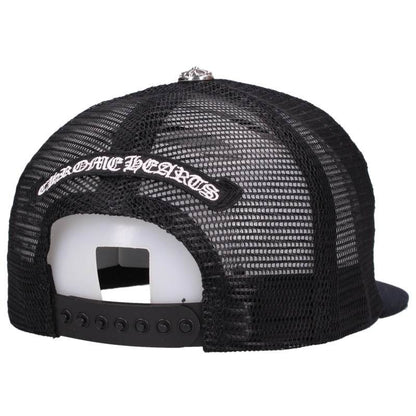 Chrome Hearts 3 Cemetery Leather Patch Mesh Hat Black/Red