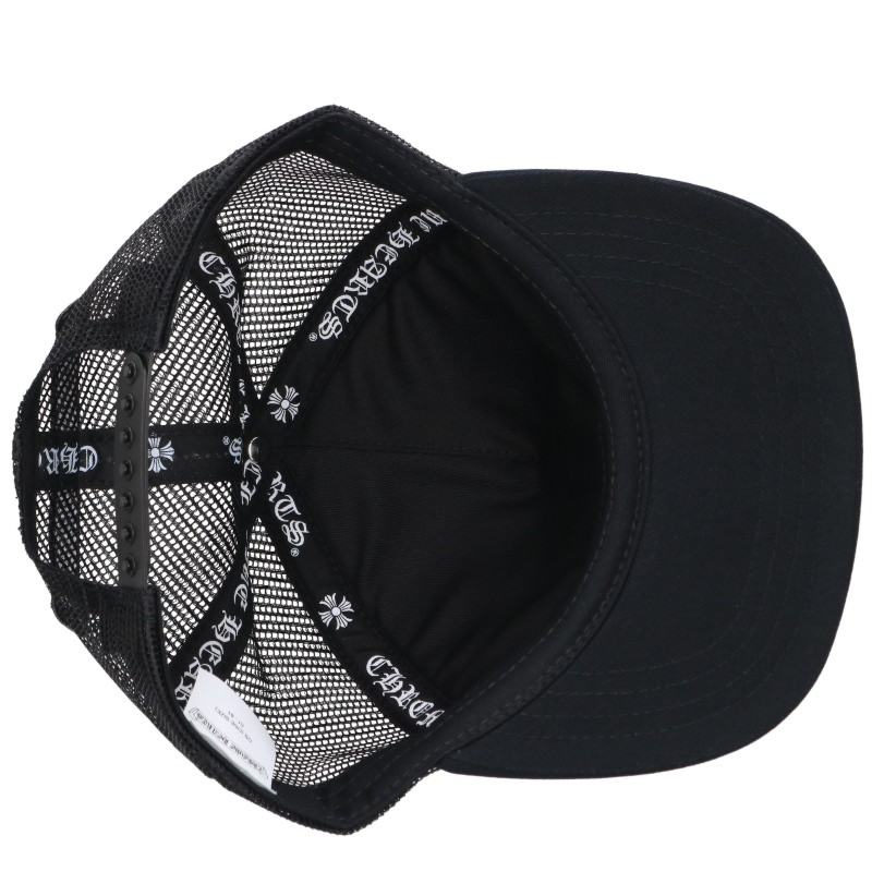 Chrome Hearts 3 Cemetery Leather Patch Mesh Hat Black/Red