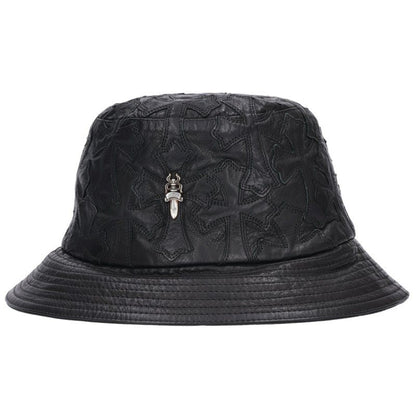 Chrome Hearts HAT U CHUM LTHR Leather Cross Hat Size M