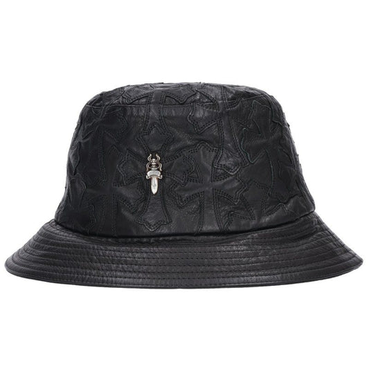 Chrome Hearts HAT U CHUM LTHR Leather Cross Hat Size M