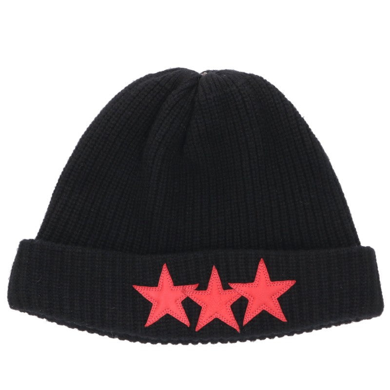 Chrome Hearts Star Patch Cashmere Beanie Black/Red Size ONE