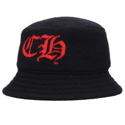 Chrome Hearts CH Logo Cashmere Knit Bucket Hat Size M