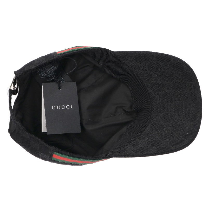 GUCCI 26AW Web Stripe GG Baseball Cap Black Size M