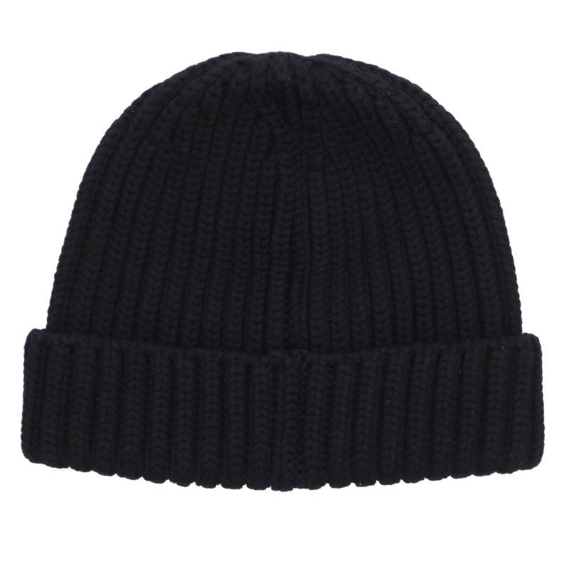 PRADA Triangle Plate Wool Hat Black Silver Size L