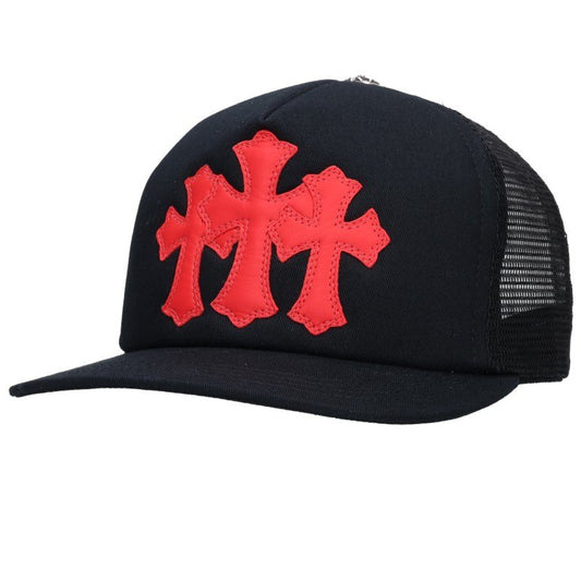 Chrome Hearts Leather Patch 3 Cross Trucker Cap Size ONE