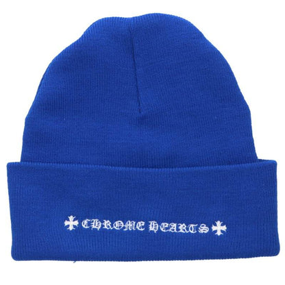 Chrome Hearts CH Embroidered Wool Watch Beanie Blue Size ONE